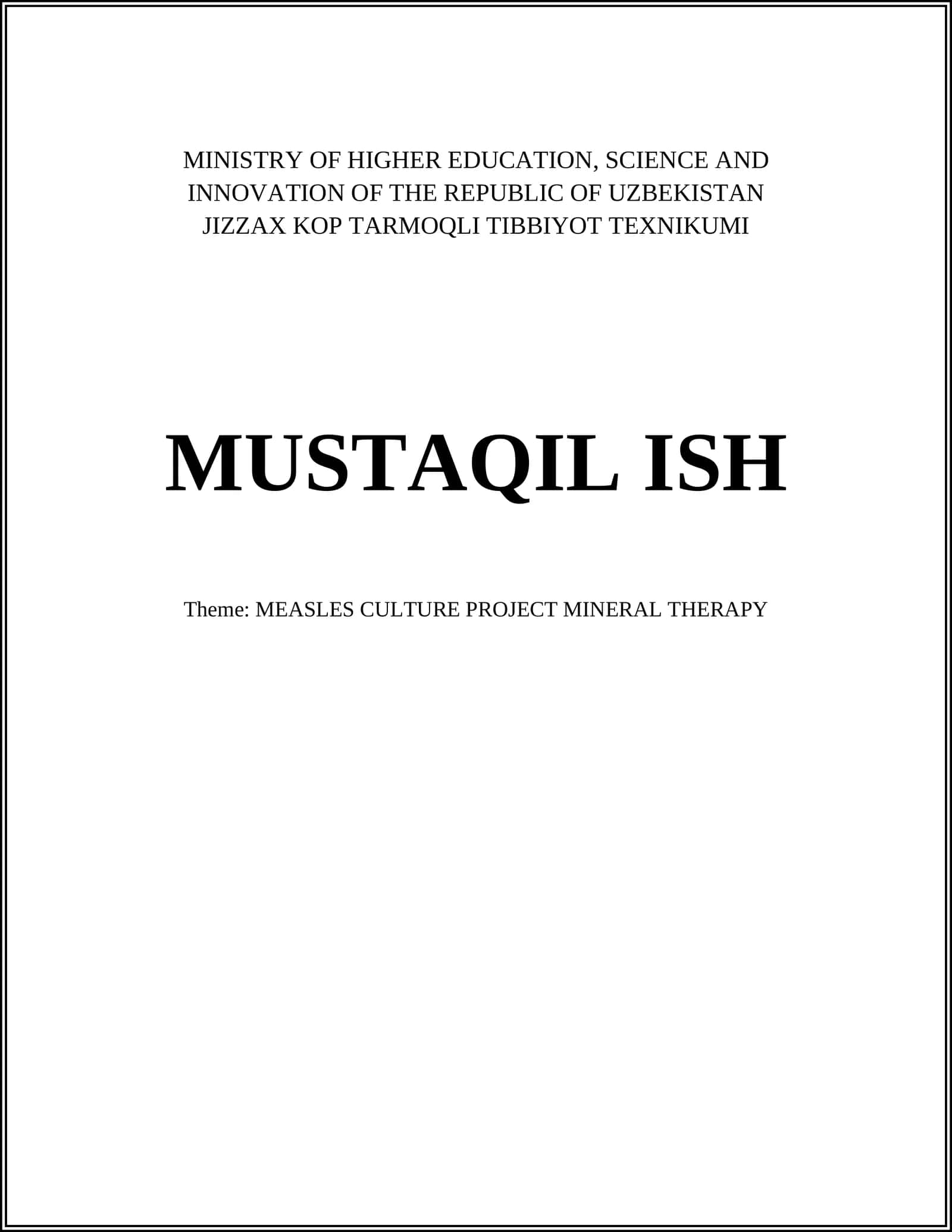 MEASLES CULTURE PROJECT MINERAL THERAPY 1