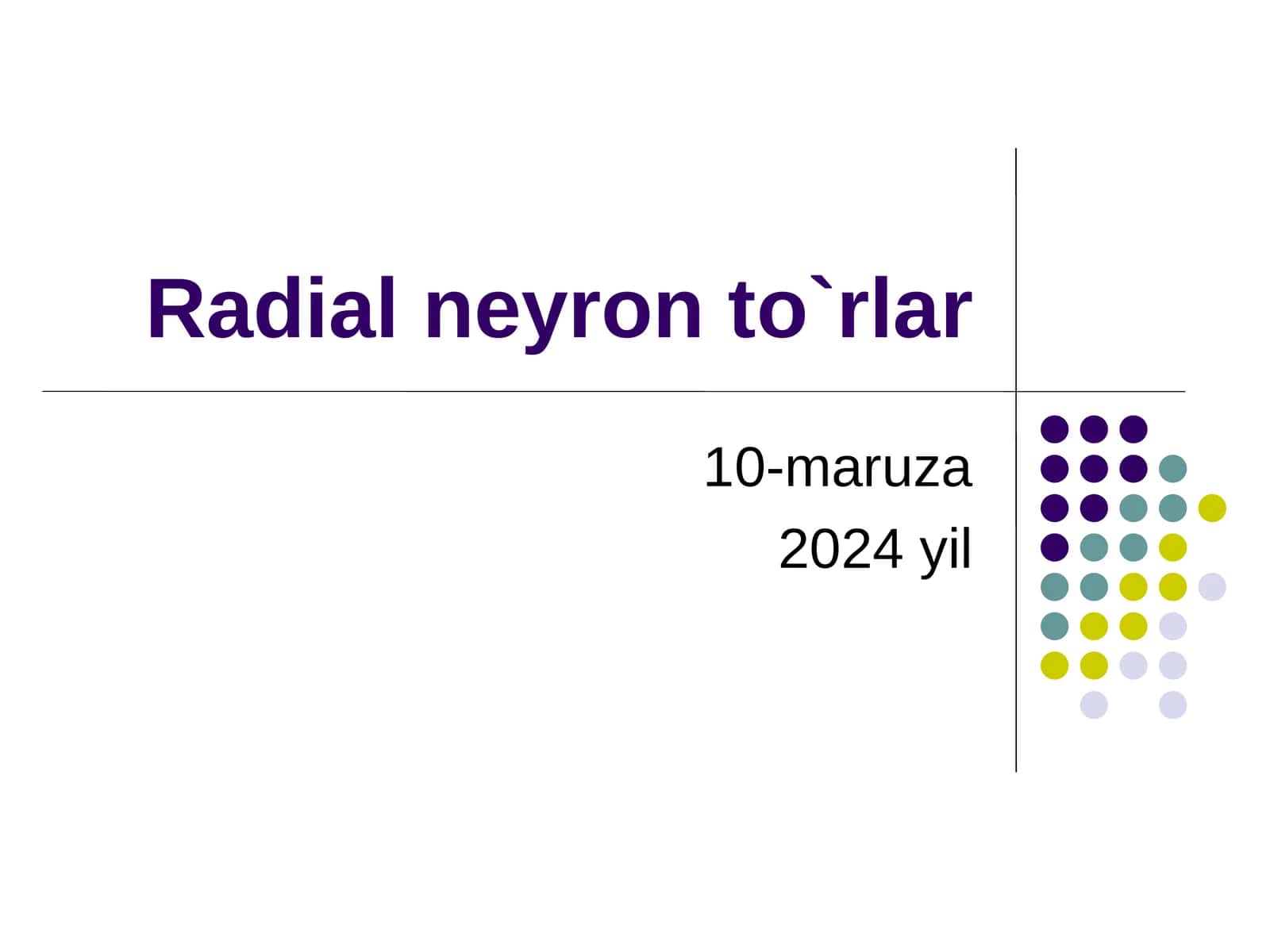 Radial neyron to`rlar 1