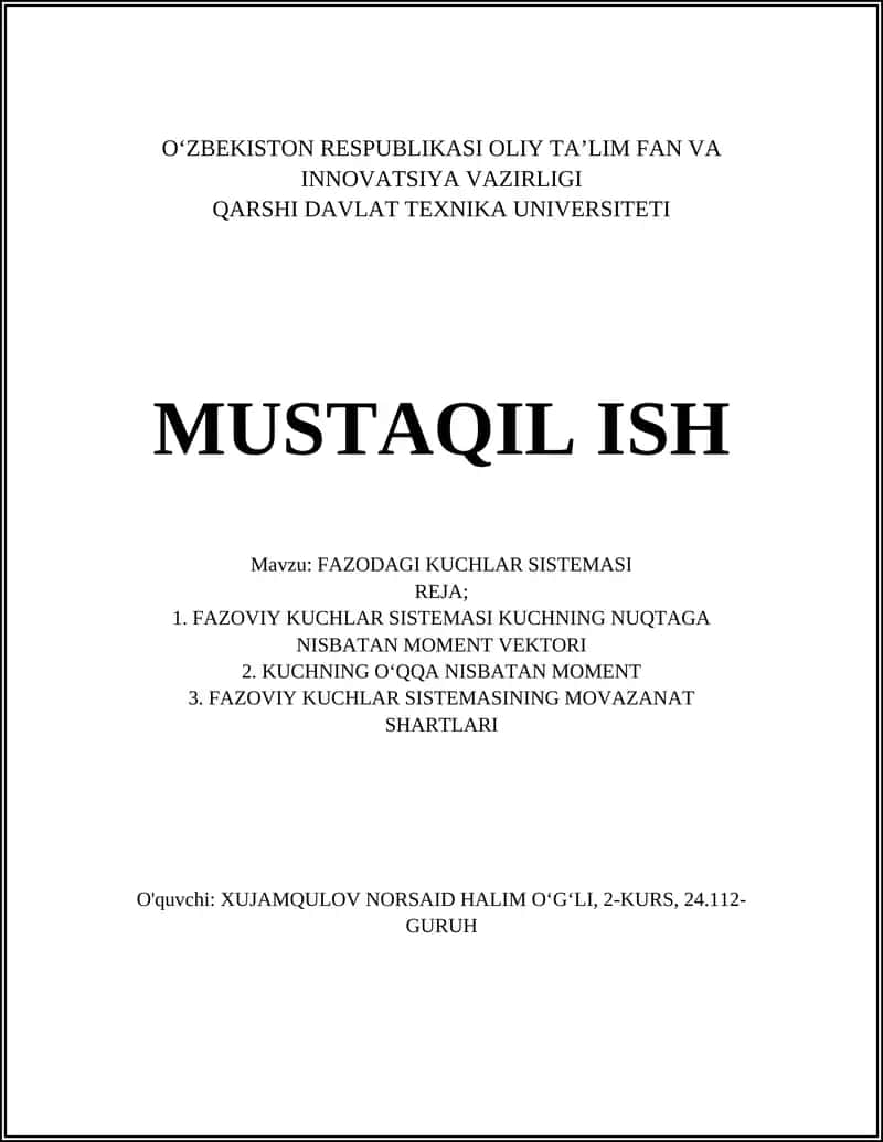 FAZODAGI KUCHLAR SISTEMASI 1
