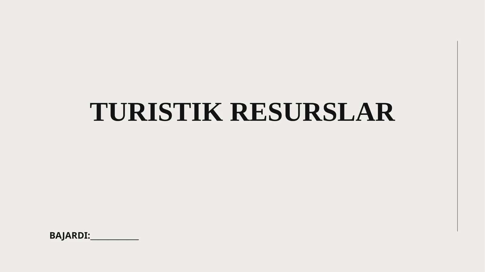 Turistik resurslar 1