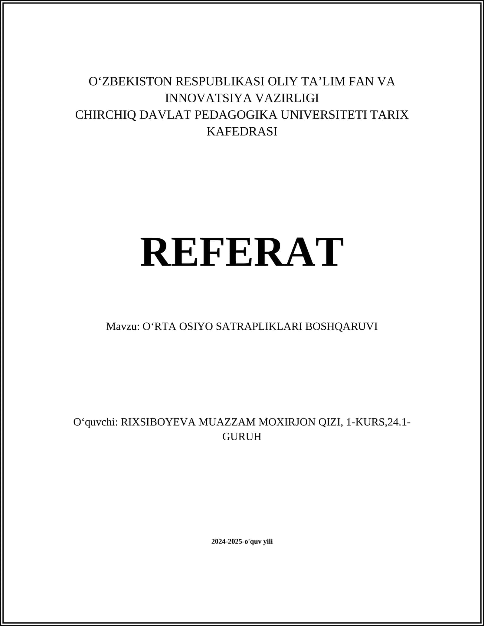 OʻRTA OSIYO SATRAPLIKLARI BOSHQARUVI 1