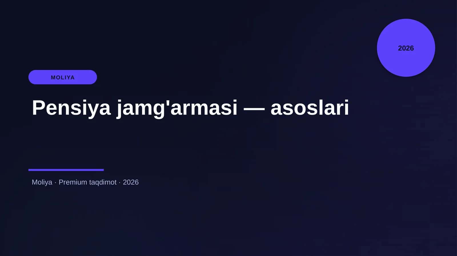 Pensiya jamg'armasi — asoslari 1
