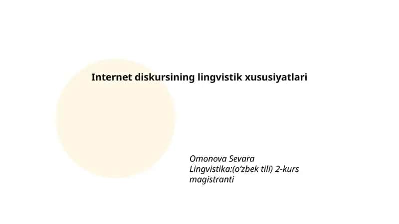 Internet diskursining lingvistik xususiyatlari 1