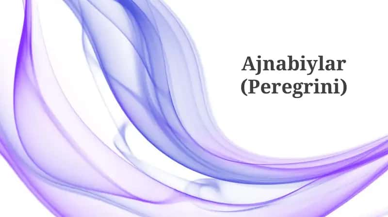Ajnabiylar (Peregrini) 1