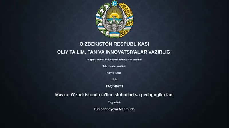 Oʻzbekistonda ta'lim islohotlari va pedagogika fani 1