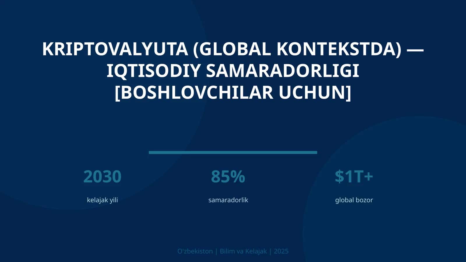 Kriptovalyuta (global kontekstda) — iqtisodiy samaradorligi [boshlovchilar uchun] 1
