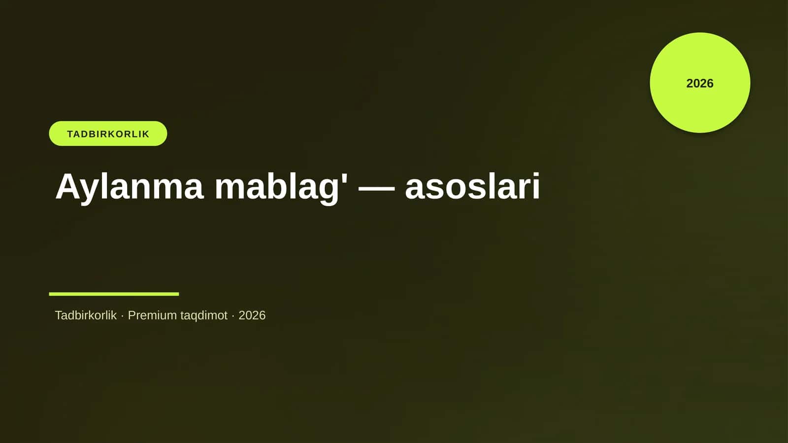 Aylanma mablag' — asoslari 1