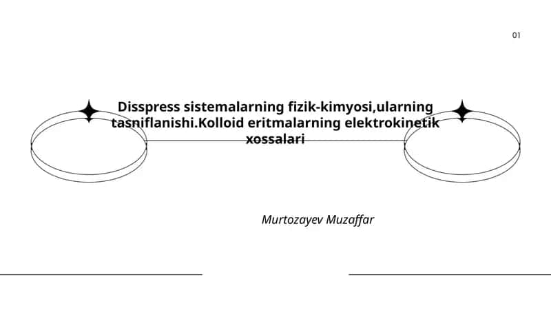 Disspress sistemalarning fizik-kimyosi, ularning tasniflanishi 1
