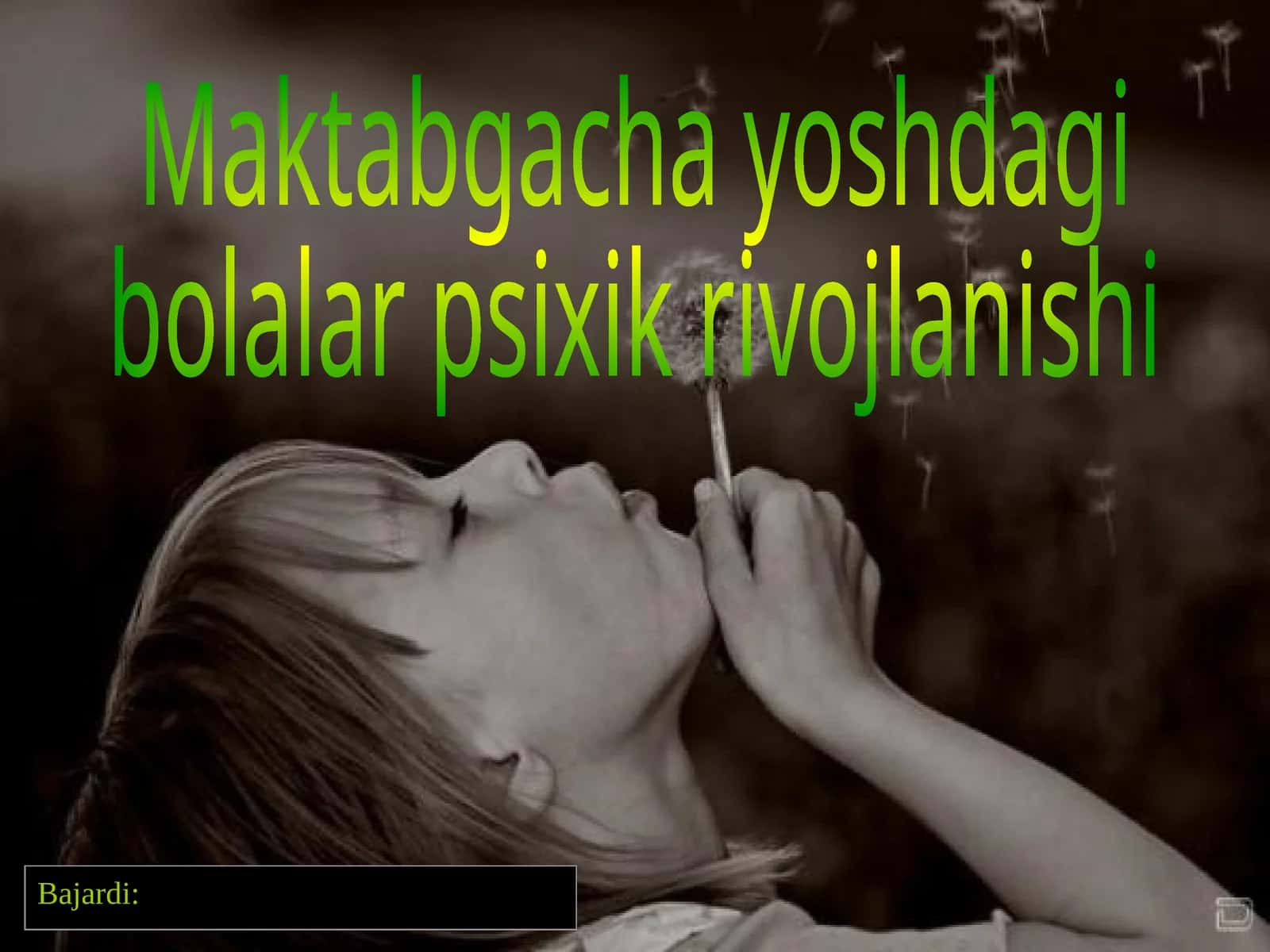 Kichik maktabgacha yoshdagi bolalar psixik rivojlanishi 1