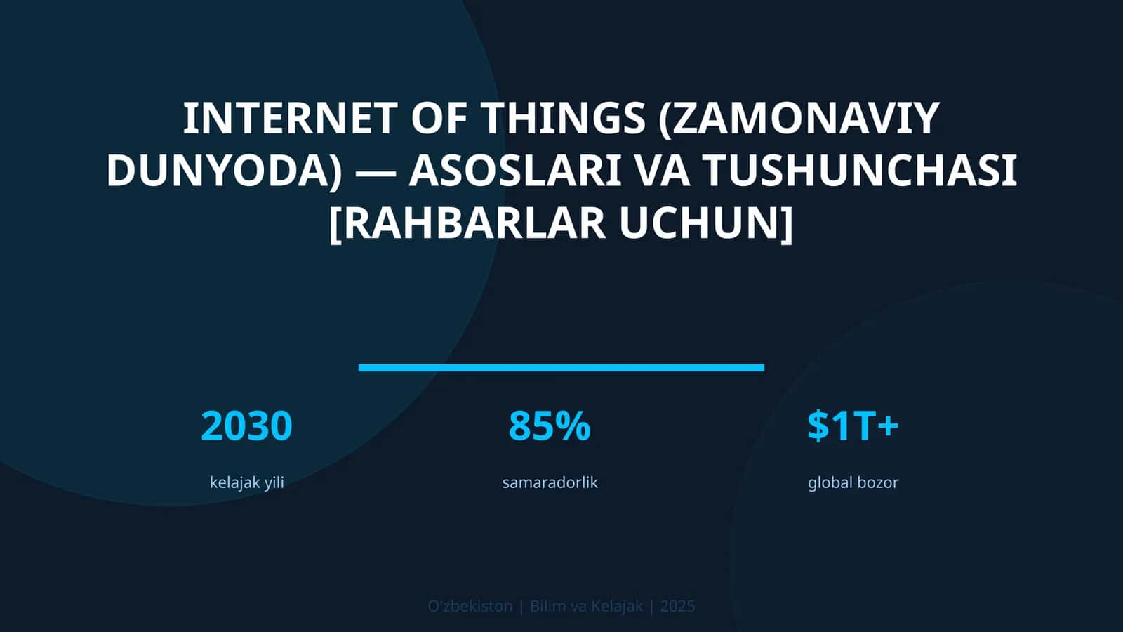 Internet of Things (zamonaviy dunyoda) — asoslari va tushunchasi [rahbarlar uchun] 1