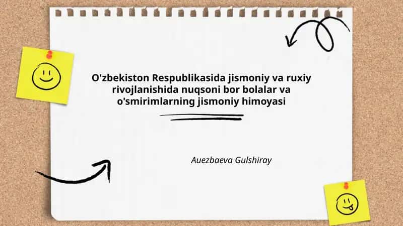 Jismoniy va ruxiy rivojlanishida nuqsoni bor bolalar va o'smirimlarning jismoniy himoyasi 1