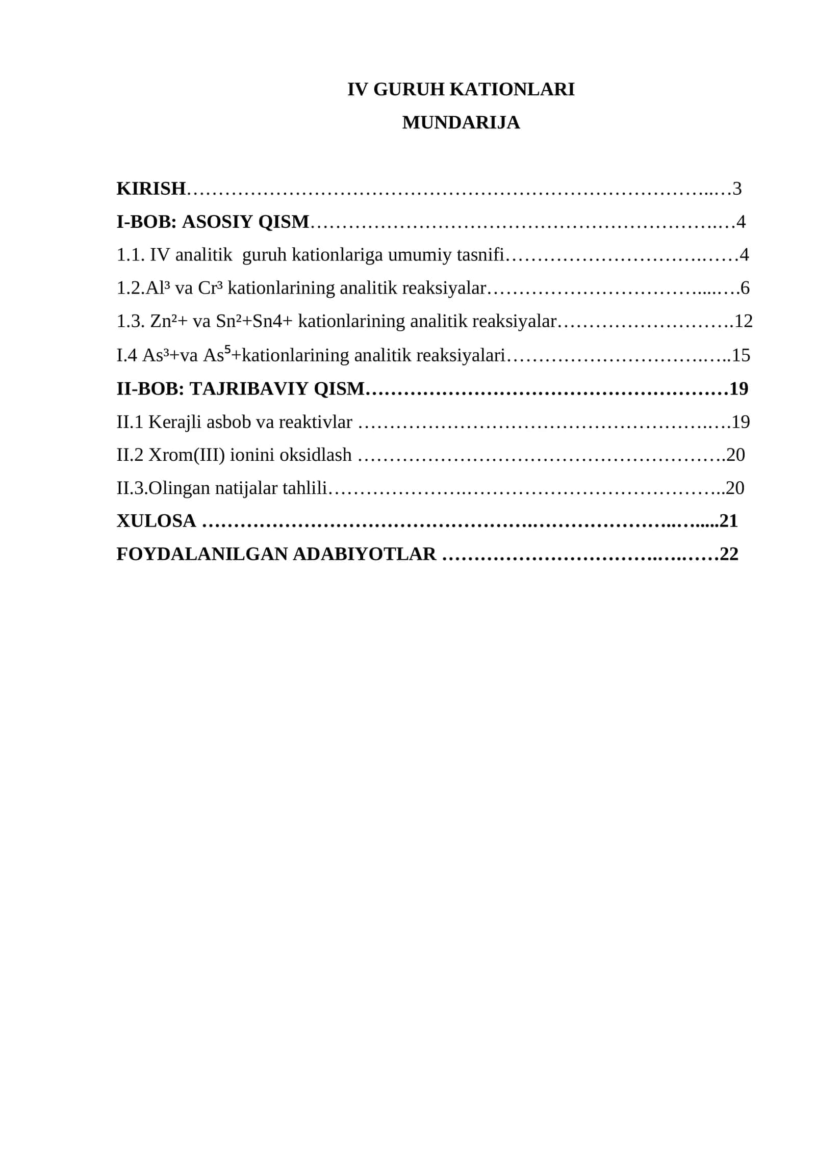 IV GURUH KATIONLARI 1