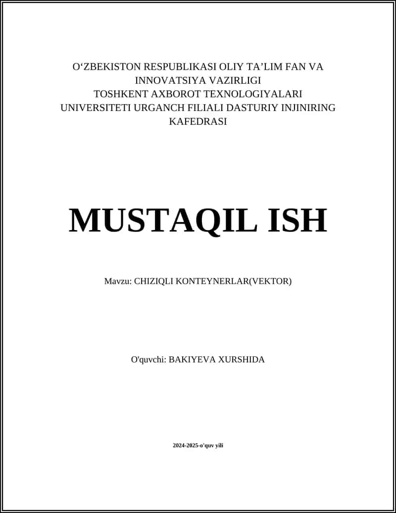 CHIZIQLI KONTEYNERLAR(VEKTOR) 1