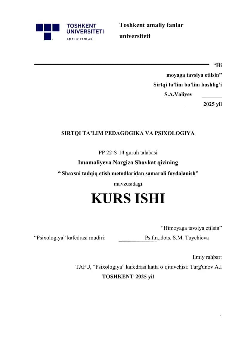 Shaxsni tadqiq etish metodlaridan samarali foydalanish 1