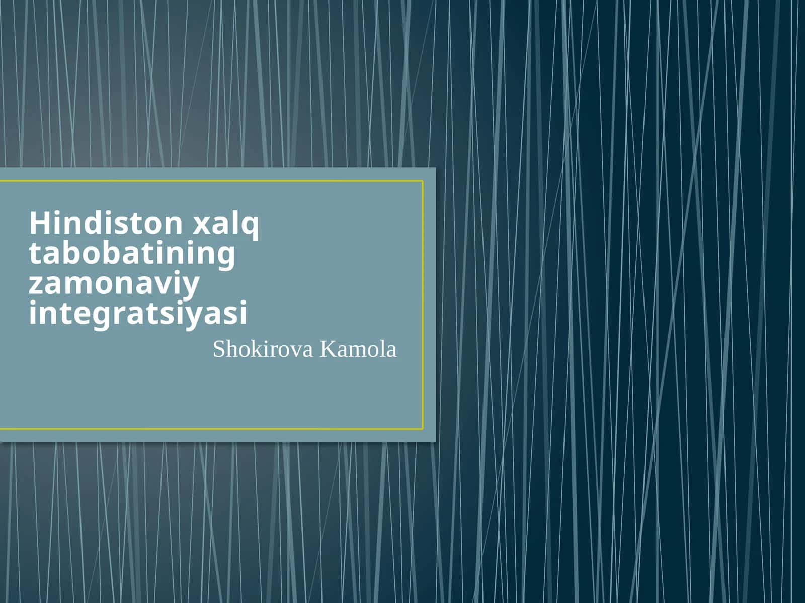 Hindiston xalq tabobatining zamonaviy integratsiyasi 1