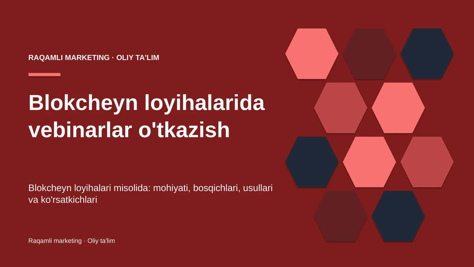 Blokcheyn loyihalarida vebinarlar o'tkazish 1