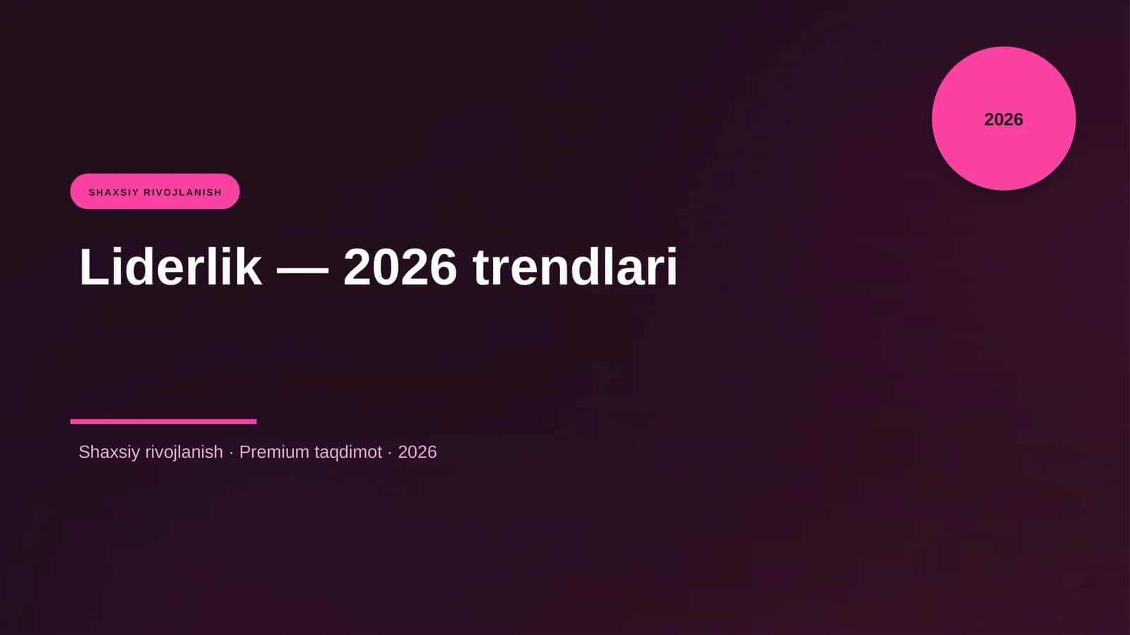 Liderlik — 2026 trendlari 1
