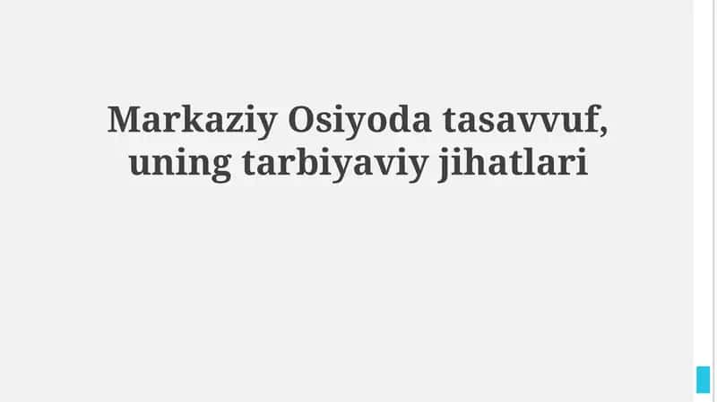Sufizmning tarbiyaviy jihatlari 1