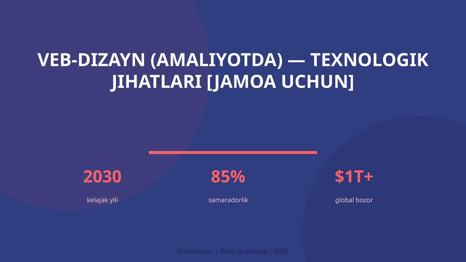VEB-DIZAYN (AMALIYOTDA) — TEXNOLOGIK JIHATLARI [JAMOA UCHUN] 1