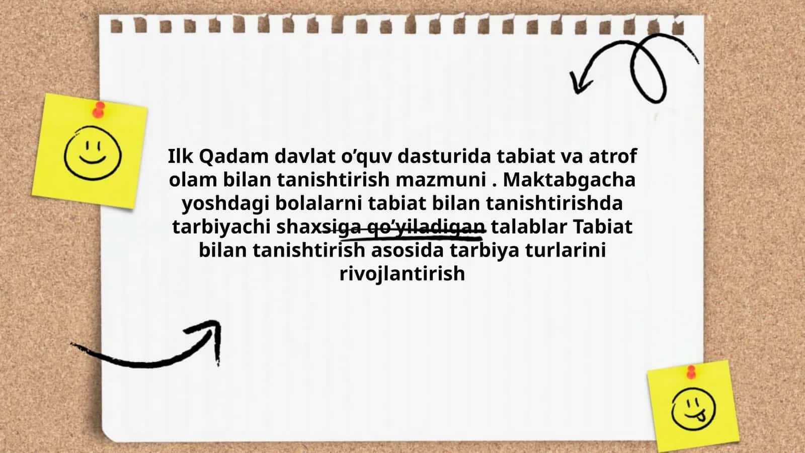 Ilk Qadam davlat o’quv dasturida tabiat va atrof olam bilan tanishtirish mazmuni 1