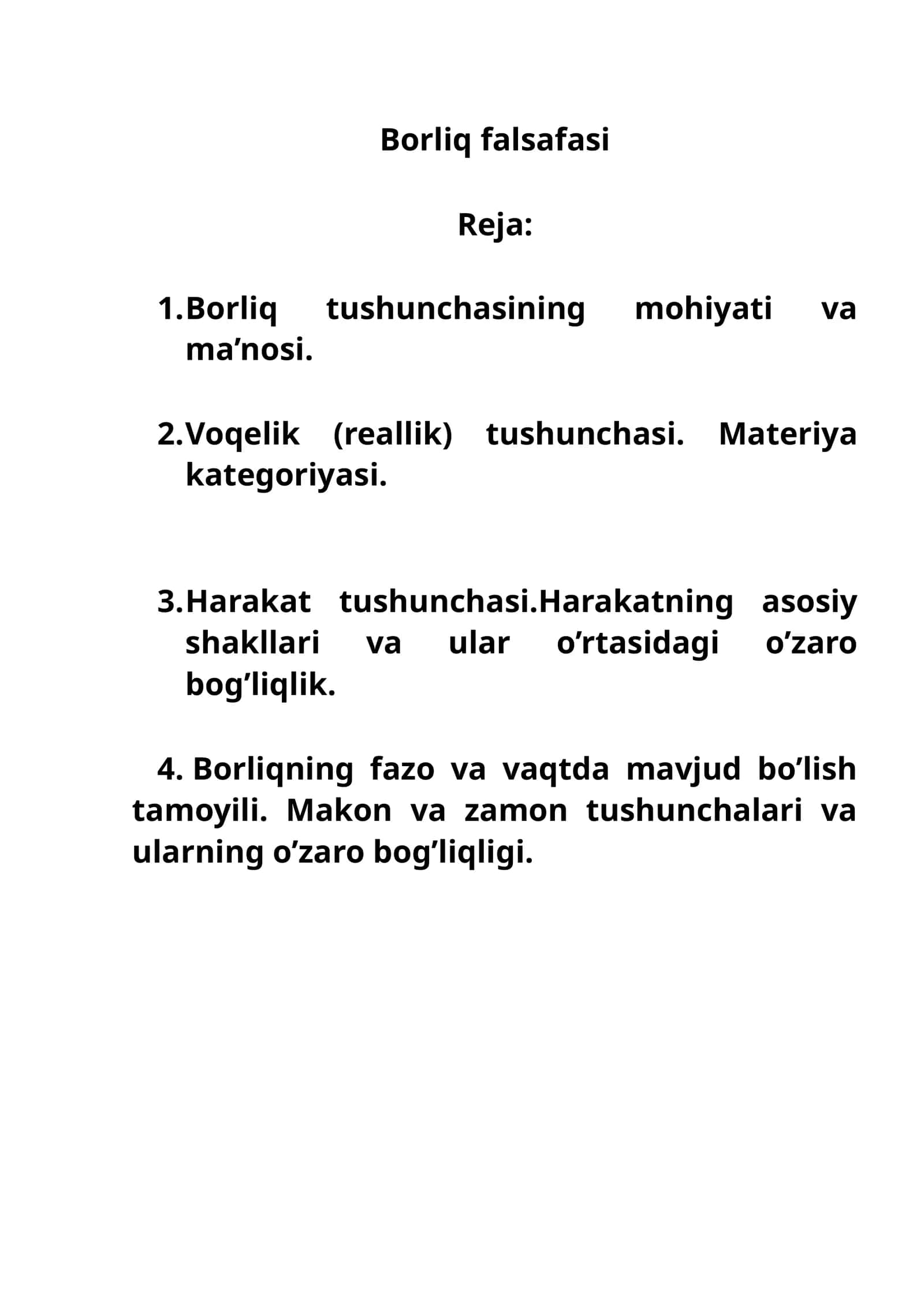 Borliq falsafasi 1
