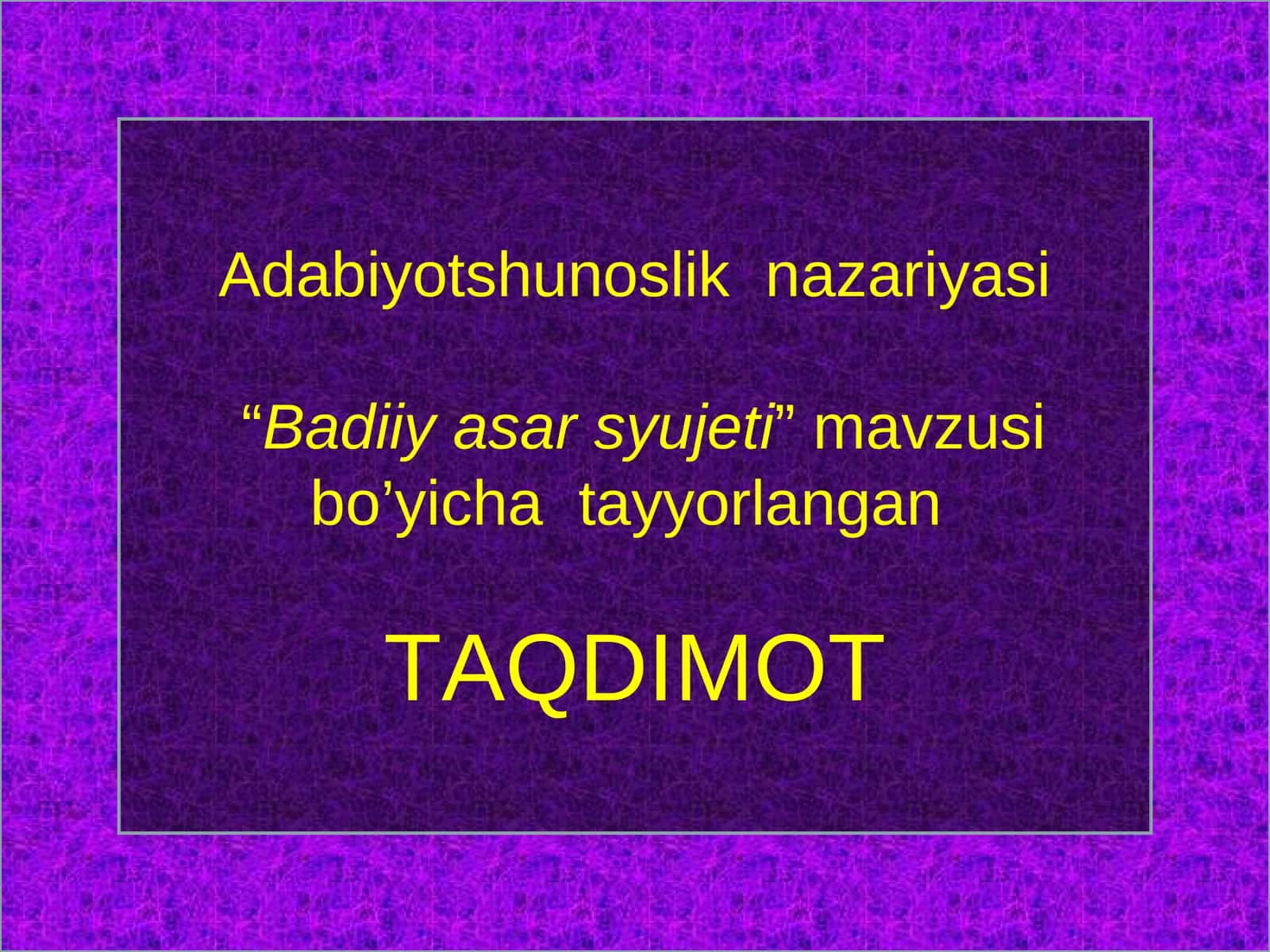 Badiiy asar syujeti 1