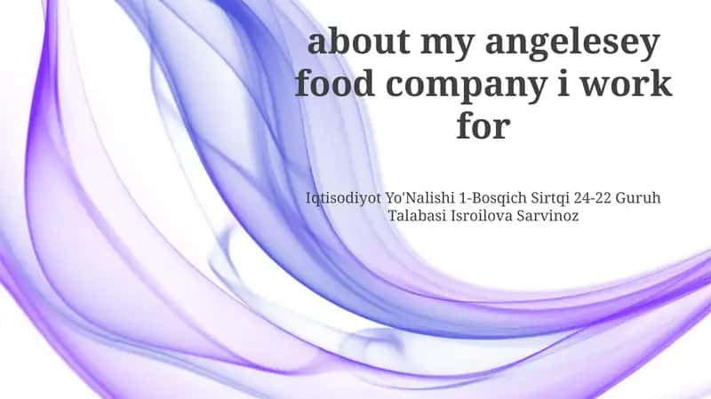 My Angelesey Food Company 1