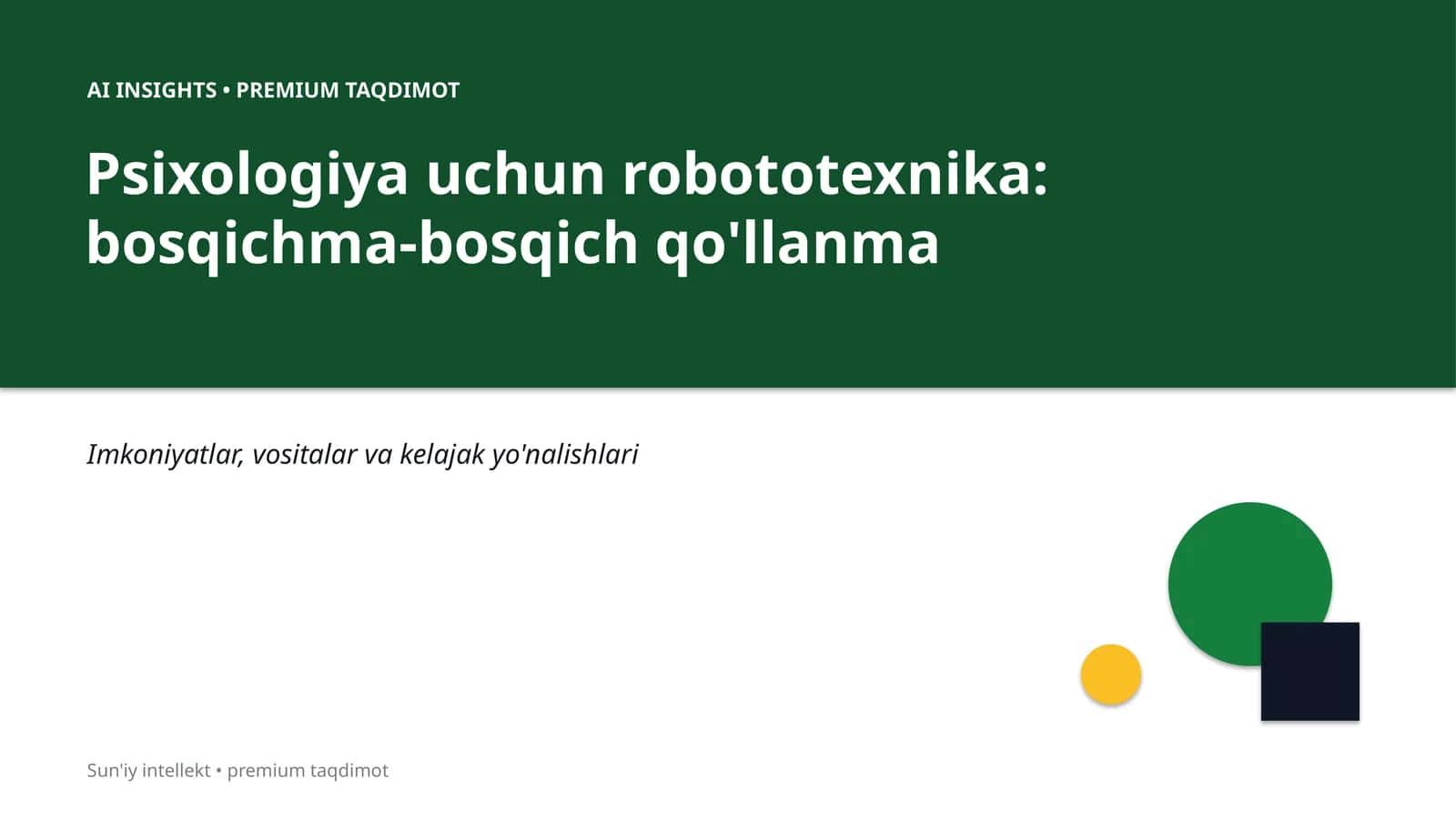 Psixologiya uchun robototexnika: bosqichma-bosqich qo'llanma 1