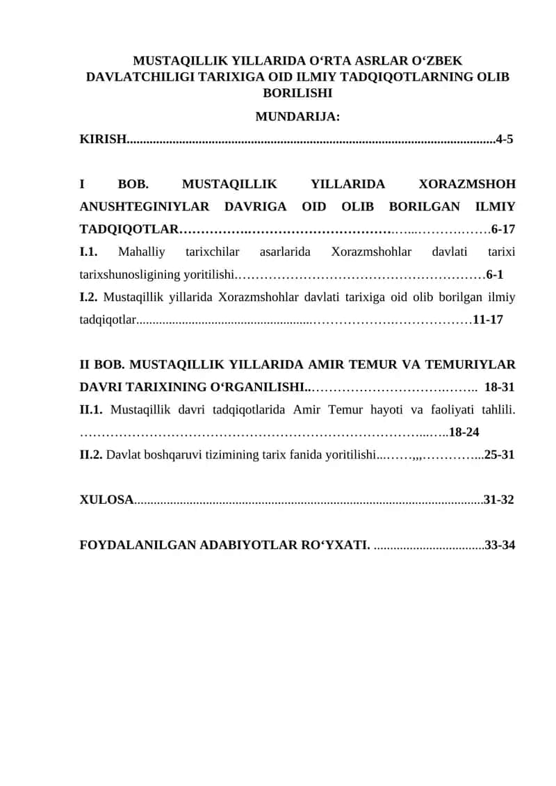MUSTAQILLIK YILLARIDA O‘RTA ASRLAR O‘ZBEK DAVLATCHILIGI TARIXIGA OID ILMIY TADQIQOTLARNING OLIB BORILISHI 1