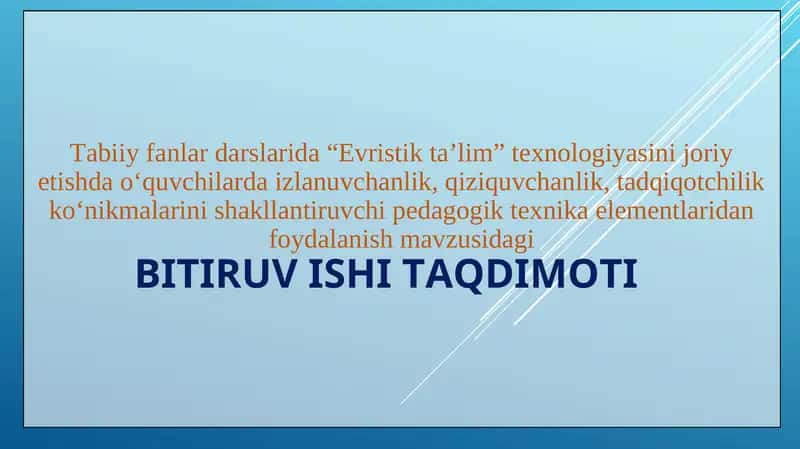 Evristik ta’lim texnologiyasi 1