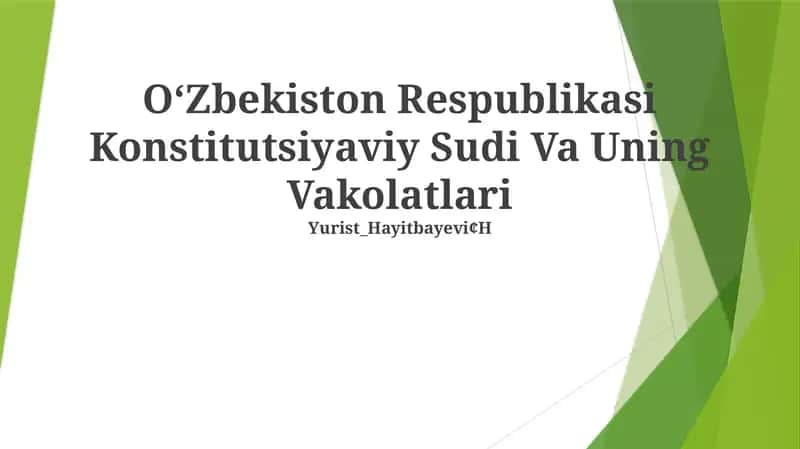 OʻZbekiston Respublikasi Konstitutsiyaviy Sudi Va Uning Vakolatlari 1