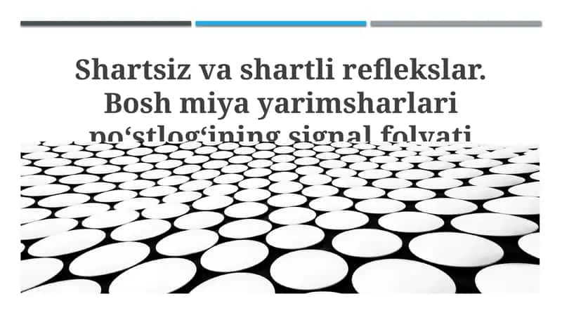 Shartsiz va shartli reflekslar 1