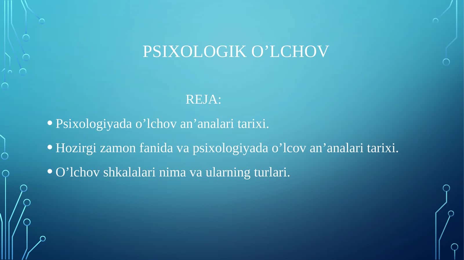 PSIXOLOGIK O’LCHOV 1