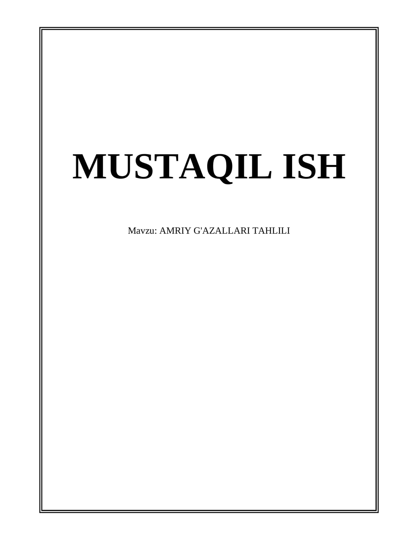 AMRIY G'AZALLARI TAHLILI 1
