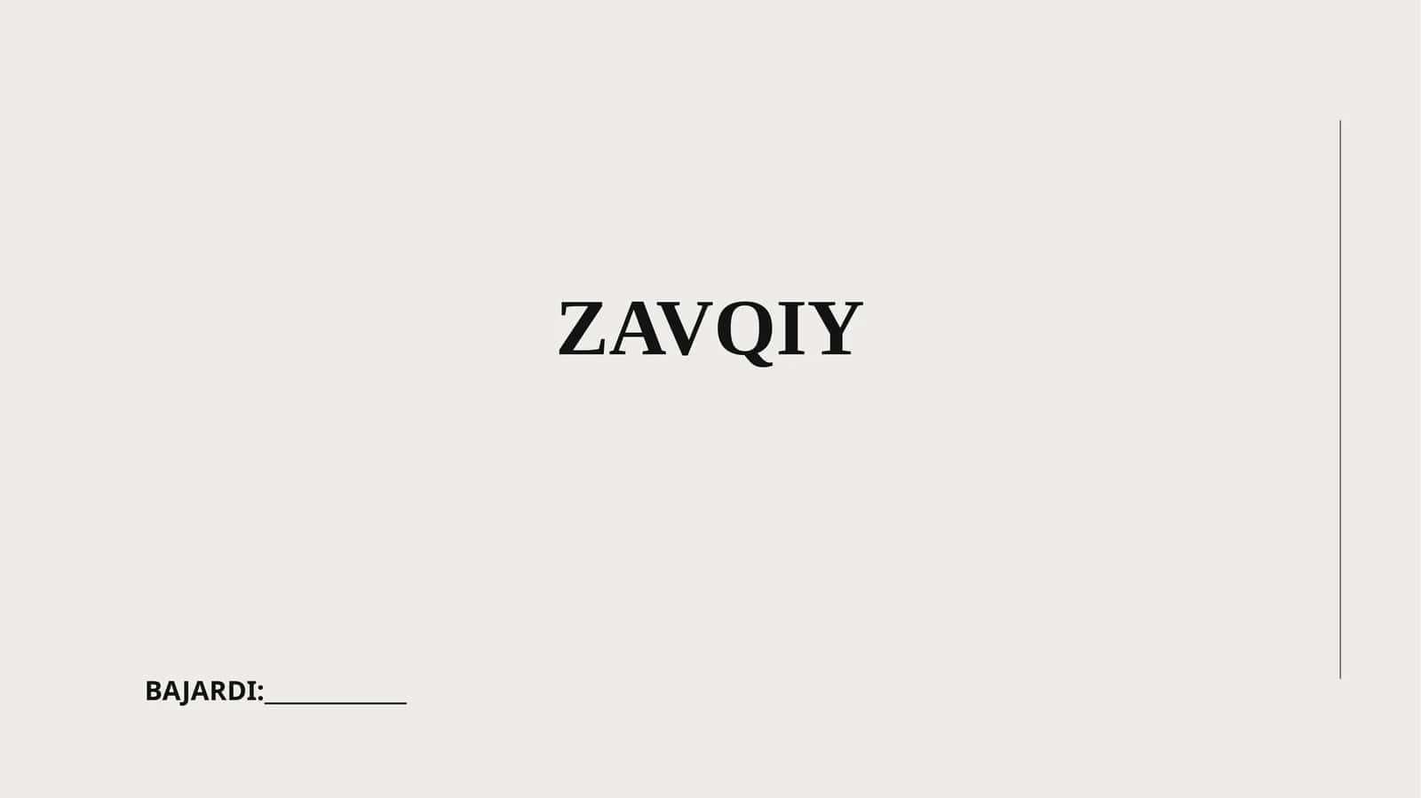 Zavqiy 1