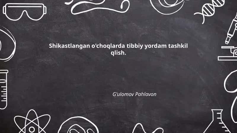 Shikastlangan o'choqlarda tibbiy yordam tashkil qlish 1