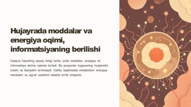 Hujayrada Metabolizm va Energia Oqimi 1