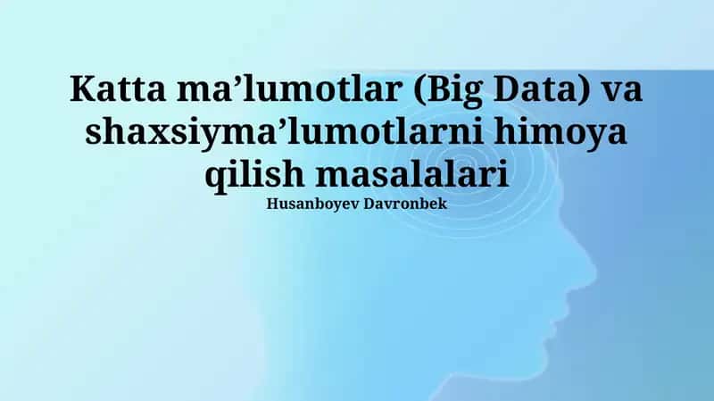 Katta Ma'lumotlar va Shaxsiy Ma'lumotlar Himoyasi Muammolari 1