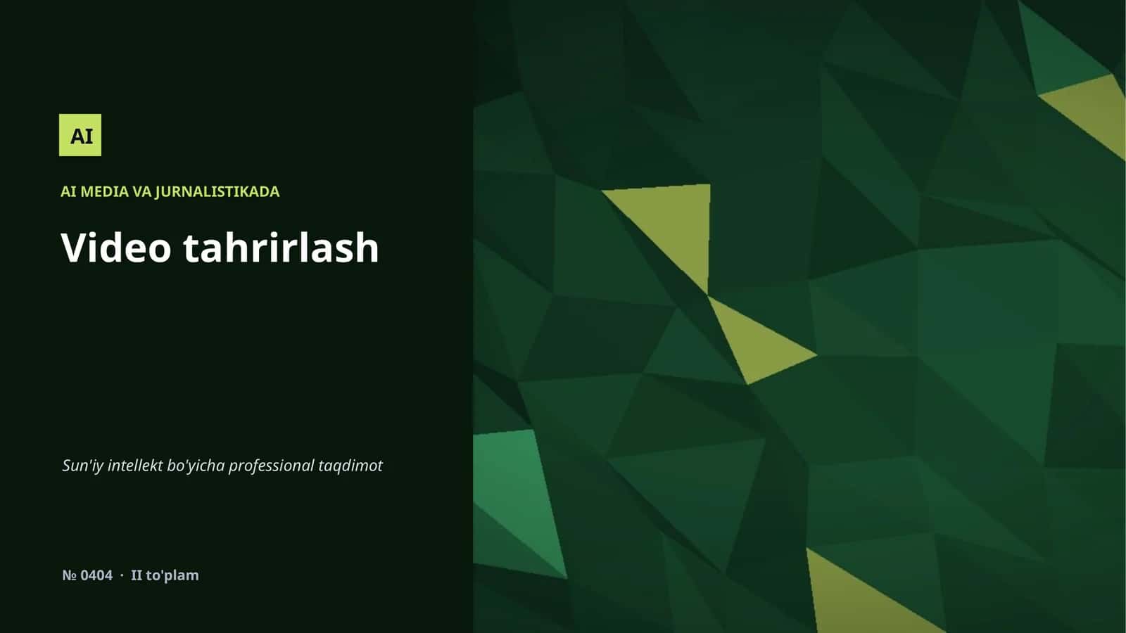 Video tahrirlash 1