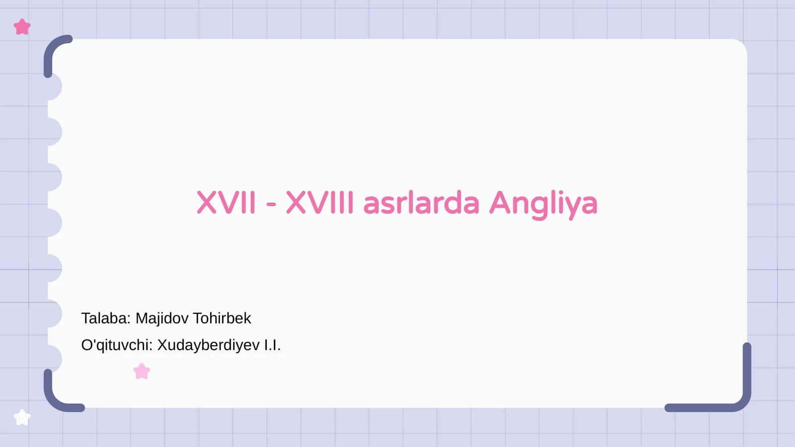 XVII - XVIII asrlarda Angliya 1