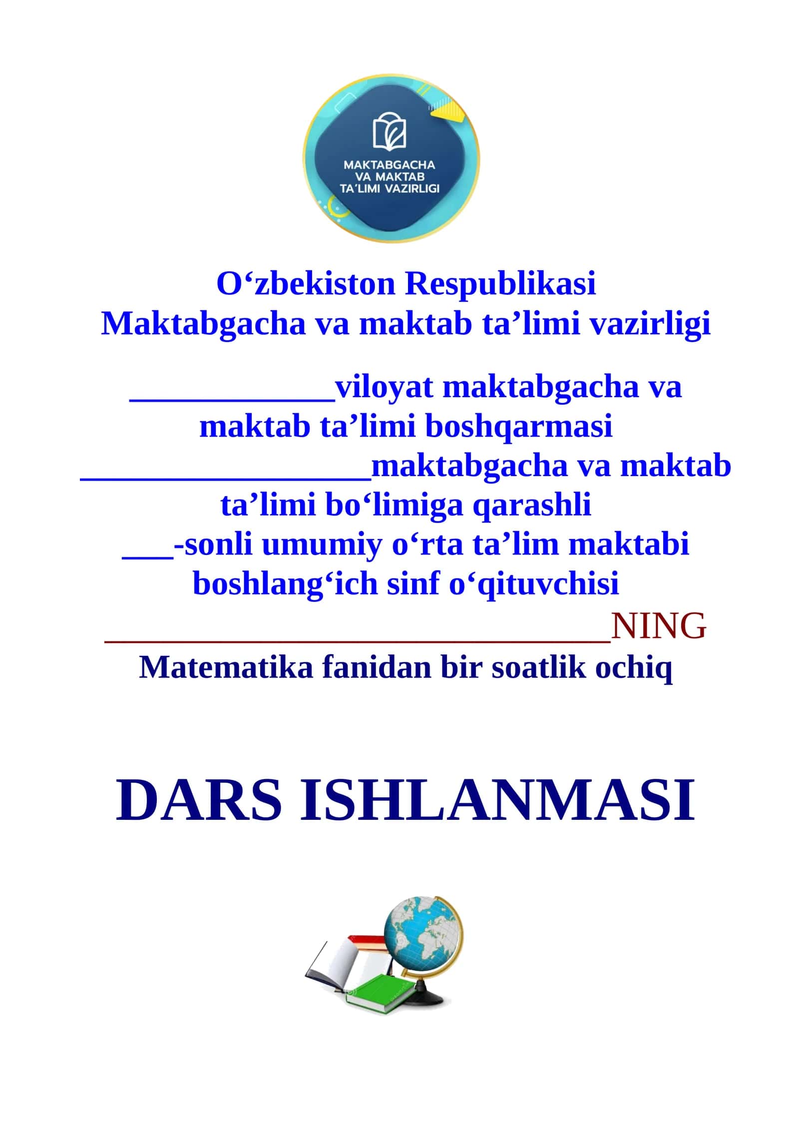 O'quv dars ishlanmasi TK1 1