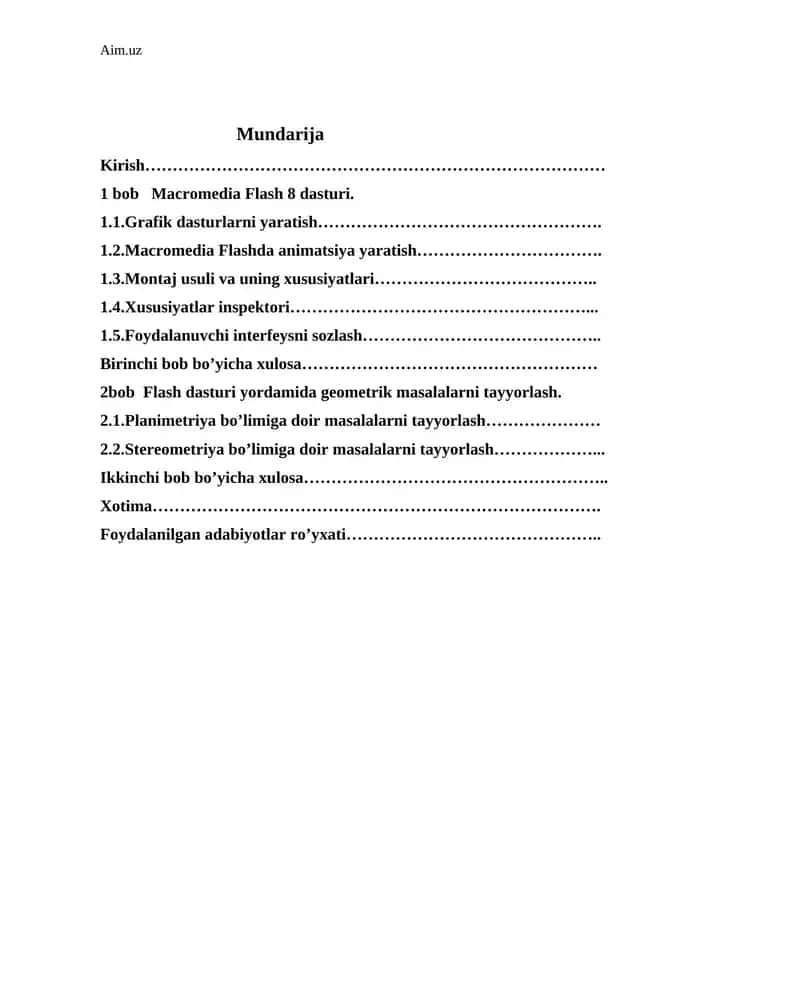 Macromedia Flash 8 dasturi 1