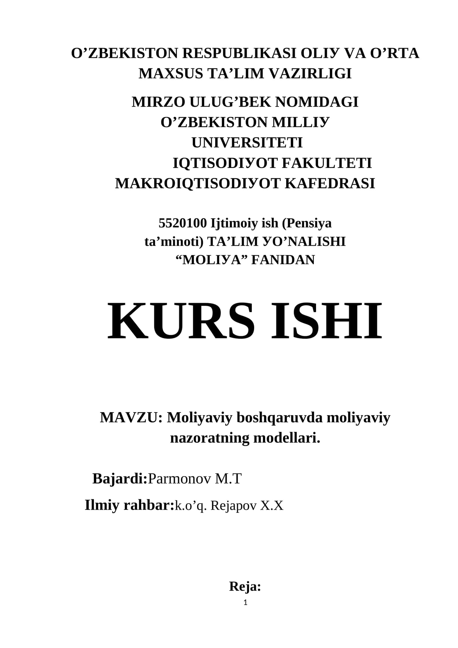 Mоliуаviу nаzоrаtning mоdеllаri 1