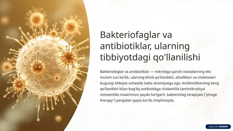 Bakteriofaglar va antibiotiklar, ularning tibbiyotdagi qo'llanilishi 1