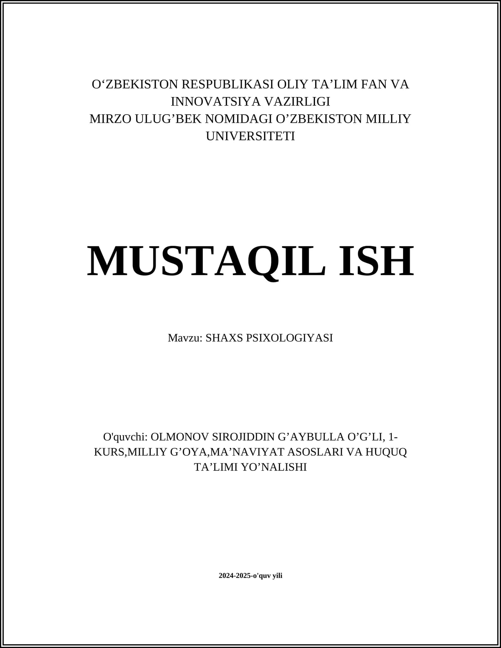 SHAXS PSIXOLOGIYASI 1