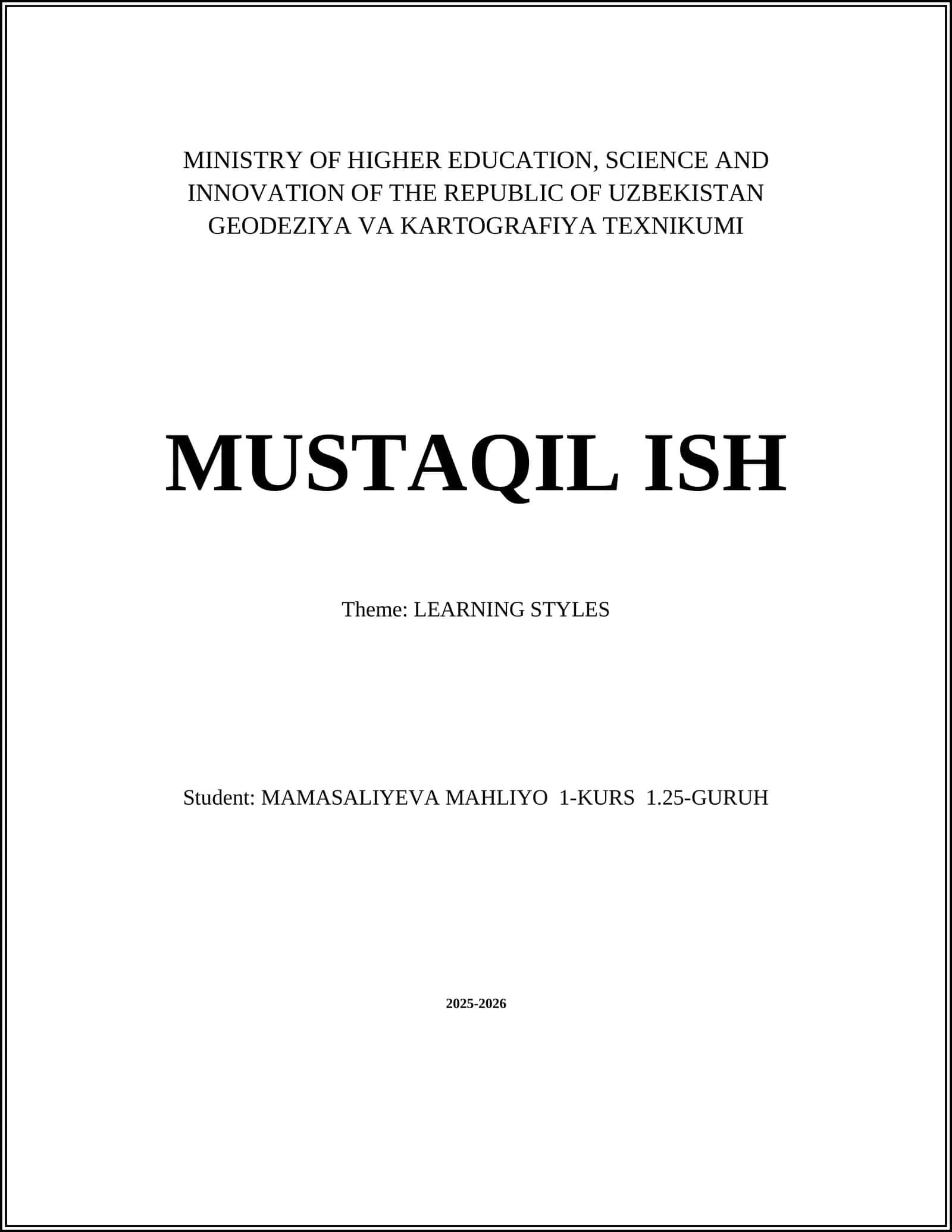 LEARNING STYLES 1