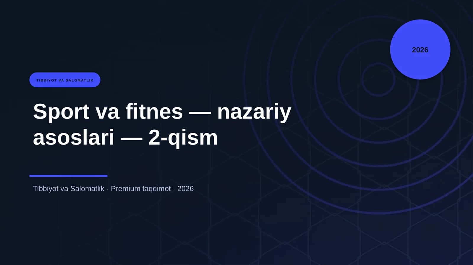 Sport va fitnes — nazariy asoslari — 2-qism 1