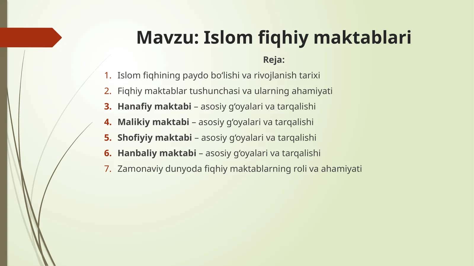 Islom fiqhiy maktablari 1