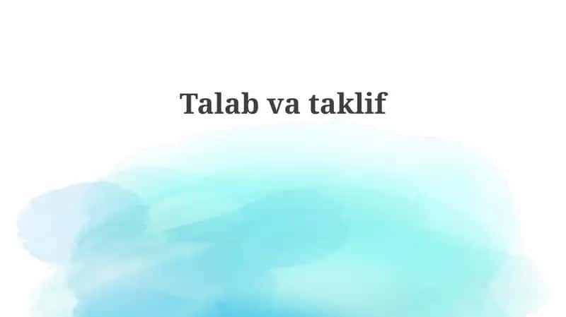 Talab va Taklif Asoslari 1
