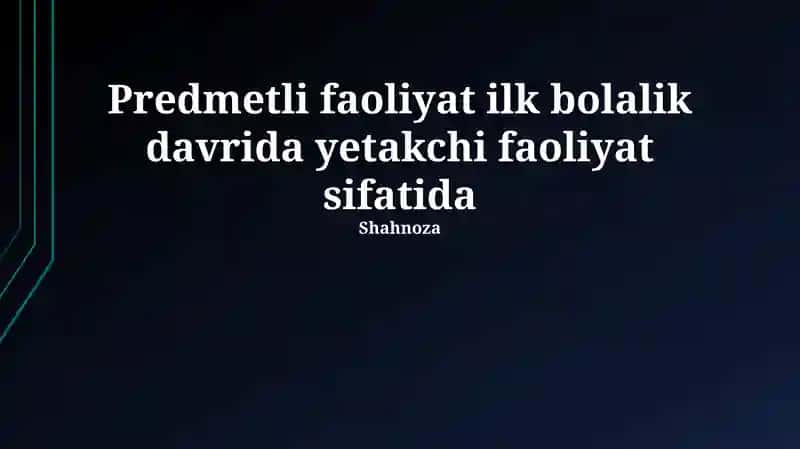 Sub'ekt faoliyatining rivojlanish bosqichlari